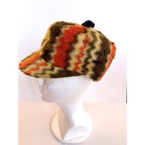 Vintage Retro Mod Stylish Mohair Hat Cap Quilted Inside